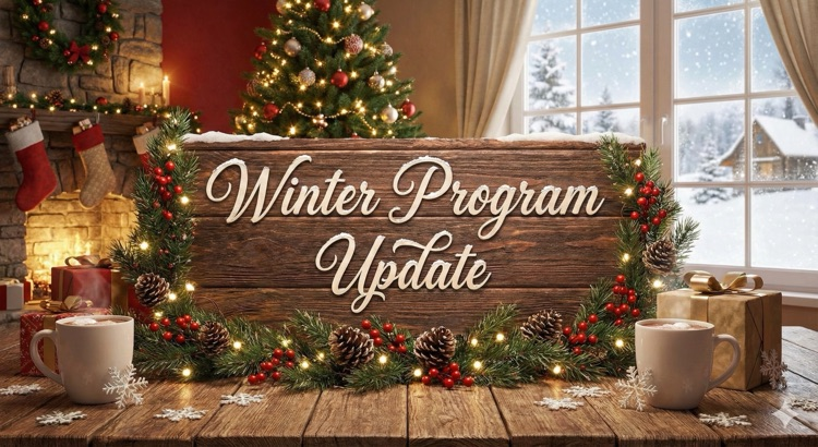 winter image that states winter program update