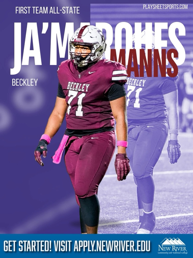 Beckley defensive lineman Ja’Marques Manns is a first team all-stater along the defensive line for the Flying Eagles!