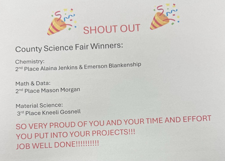 Fairdale science fair winners at county level