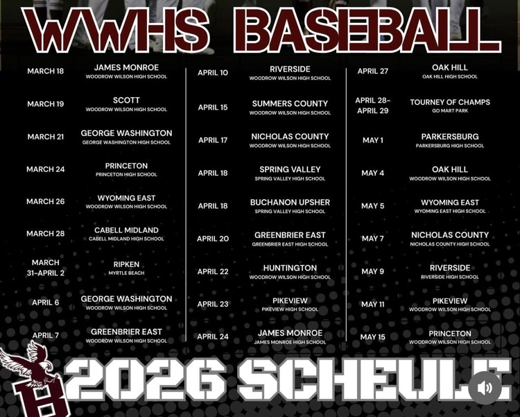 Beckley Baseball Schedule