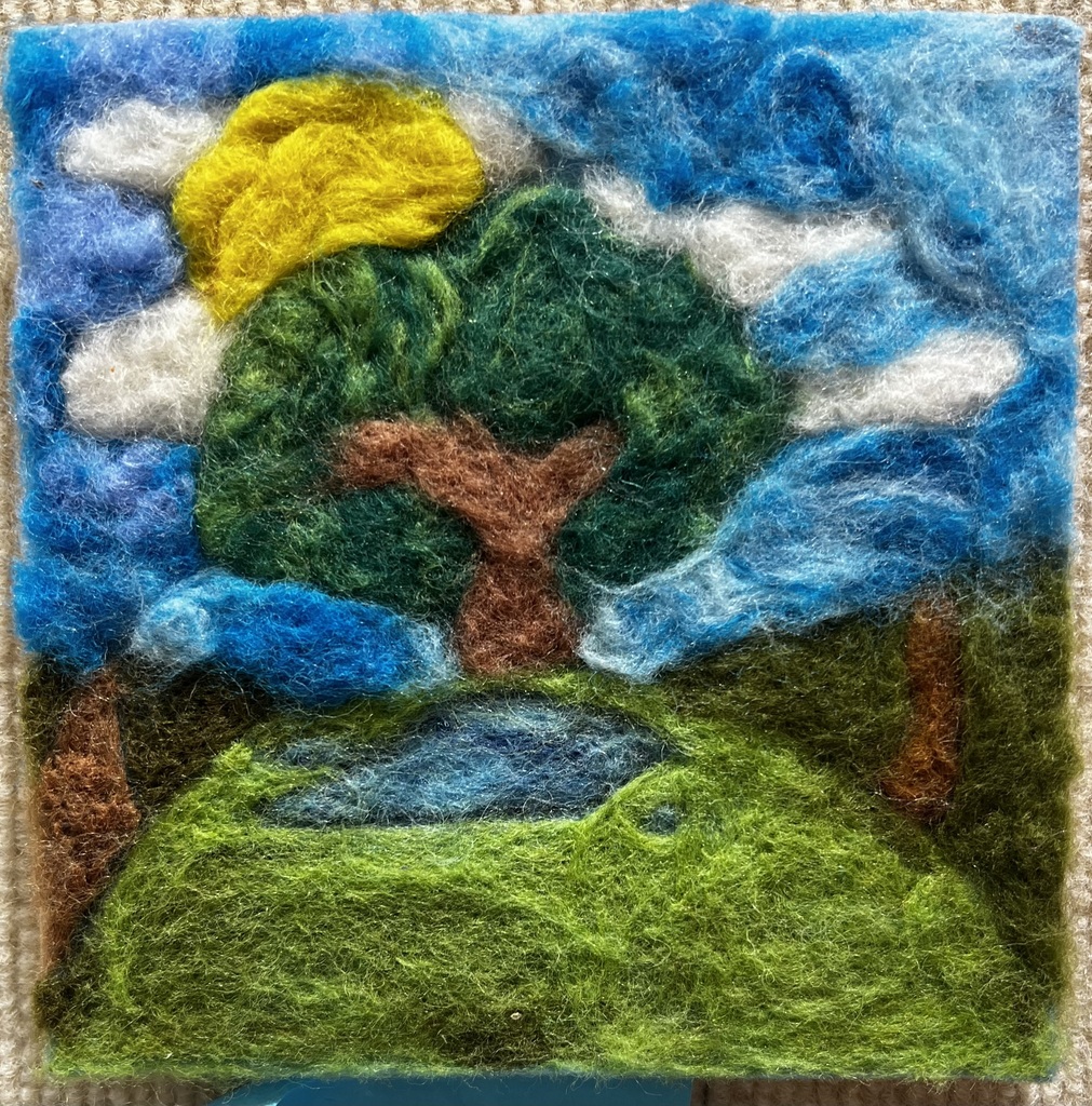 Needle felted landscape