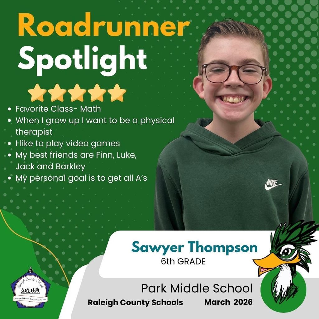 Roadrunner Spotlight: Sawyer Thompson 6th grade