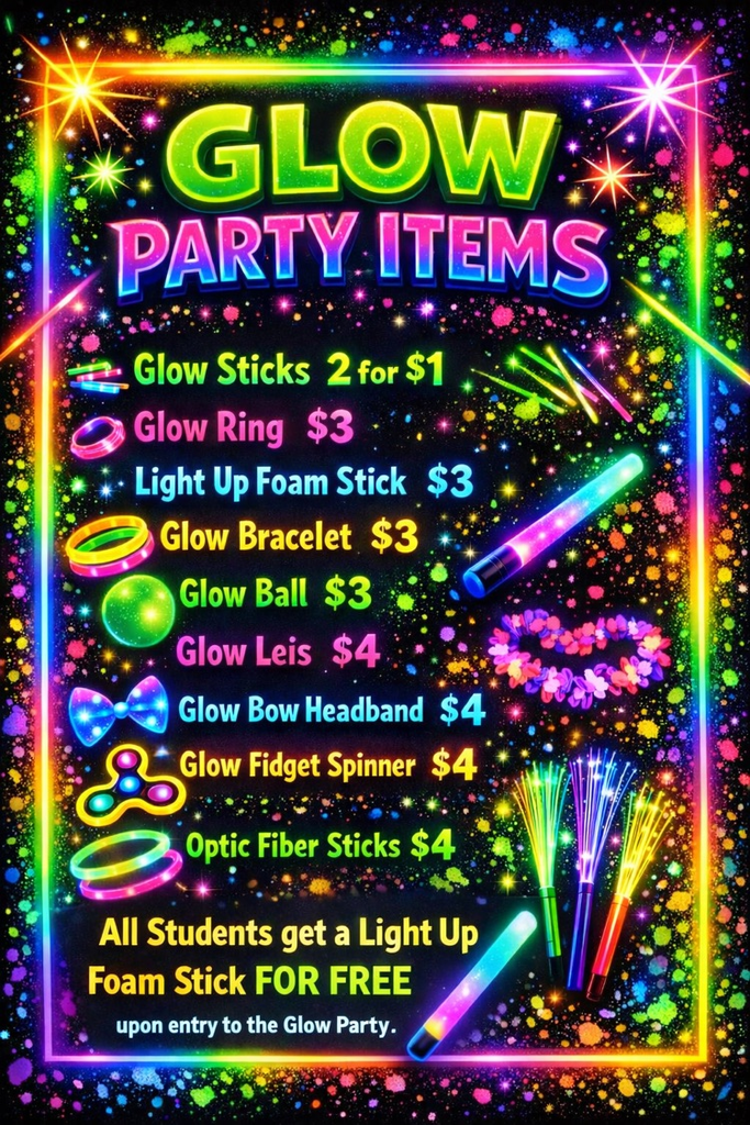 flyer of glow toys and their prices 
