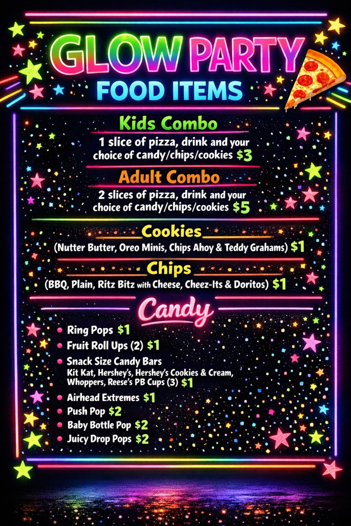 flyer of concession stand prices