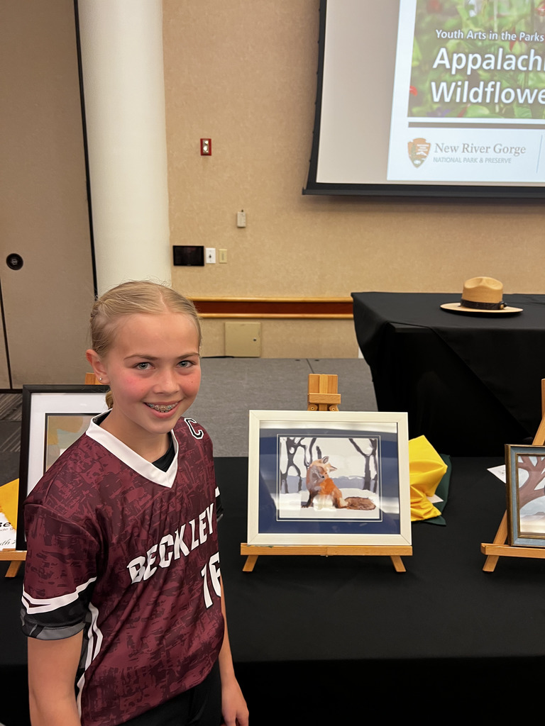 Mila Roop 6th grade with her Best in Show Digital Critter for Middle School
