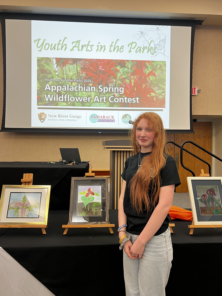 Ella Beals 7th grade  with her Red Trillium