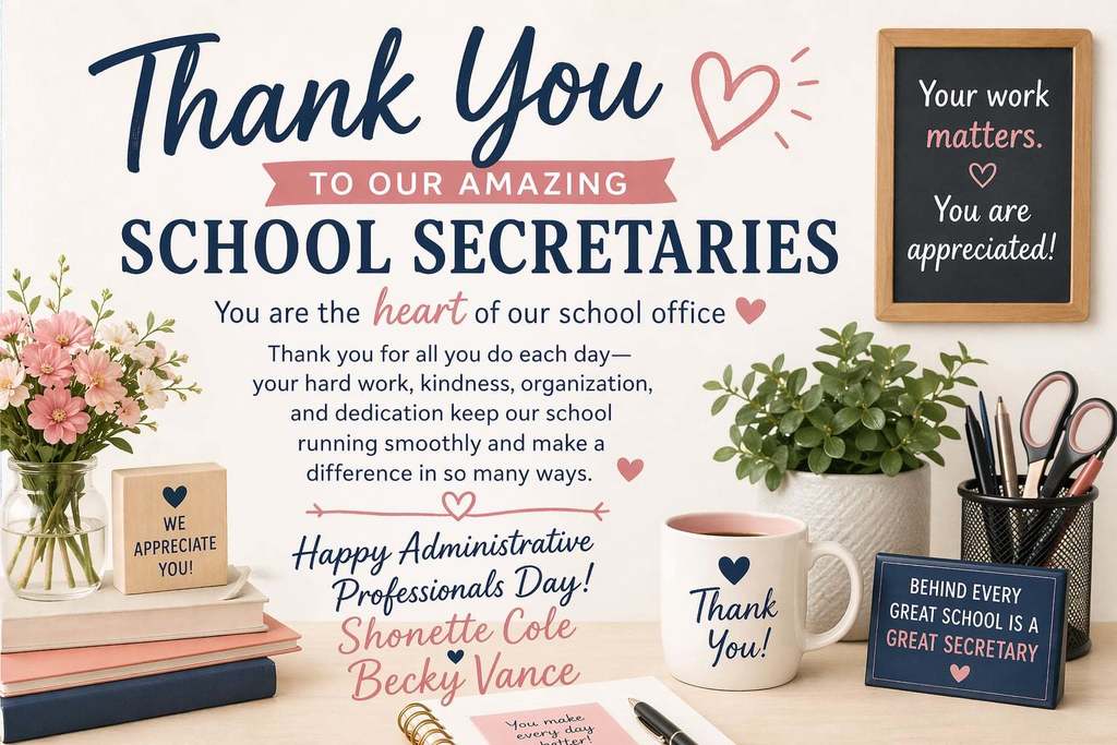 Thank you to our secretaries!  Happy Administrative Professionals Day!