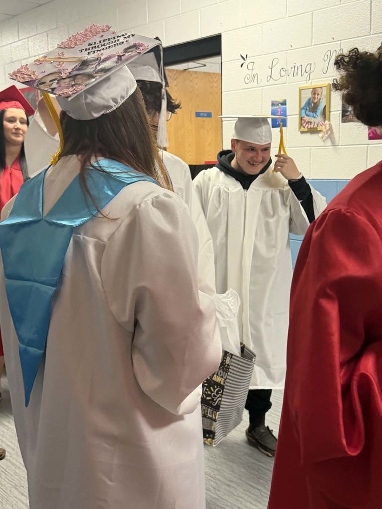 Seniors walking the halls. 