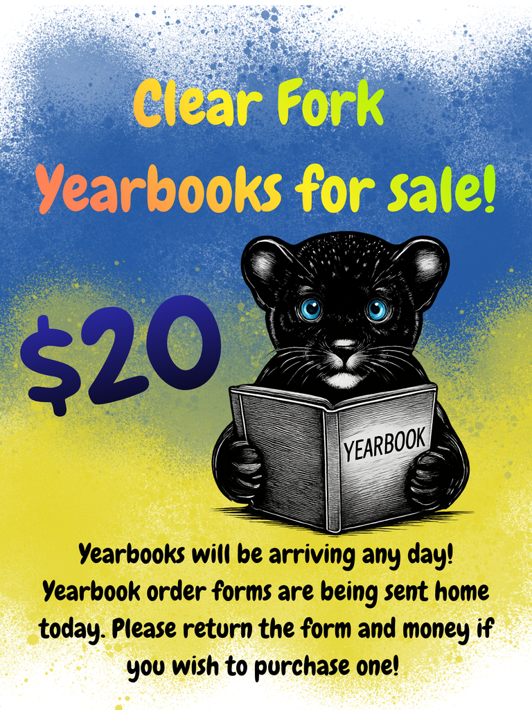 Yearbooks for sale for $20. Please turn in your order form and money.