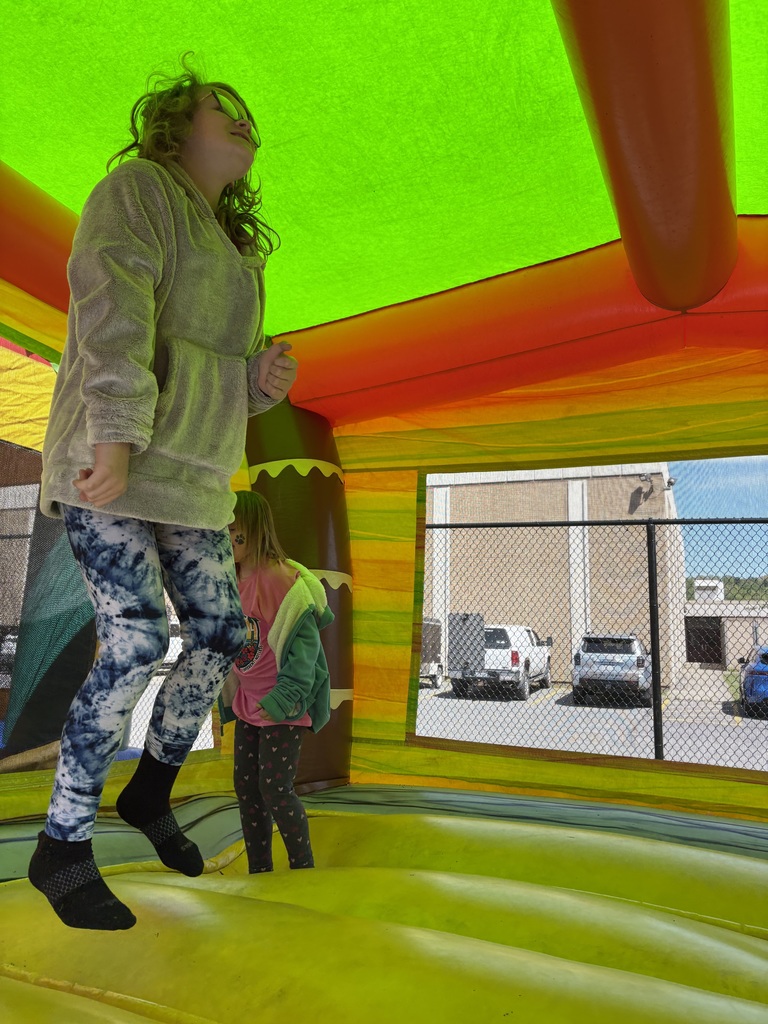 Adelynn enjoying the bounce house after the main events. 