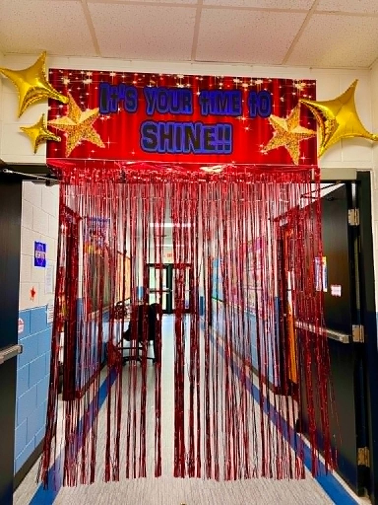 Entrance for our students for testing week.  