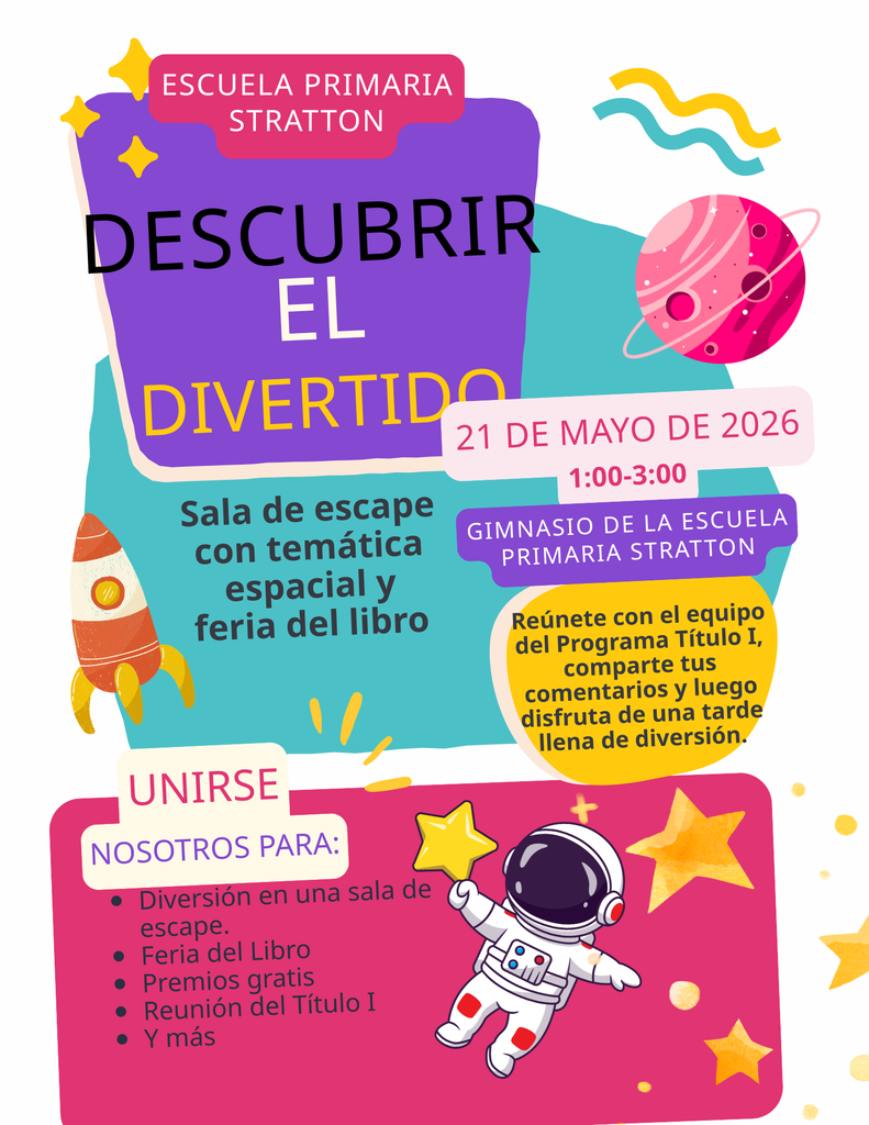Unlock the Flyer, Space Themed Escape Room and Book Fair Flyer - Spanish
