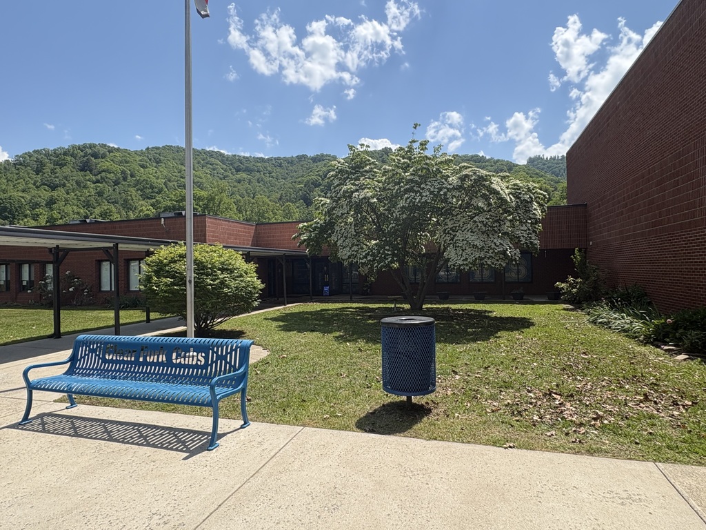 Front of the school cleaned up.