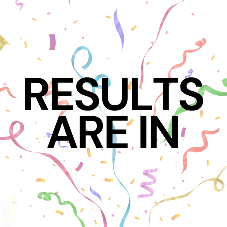 results are in with confetti 
