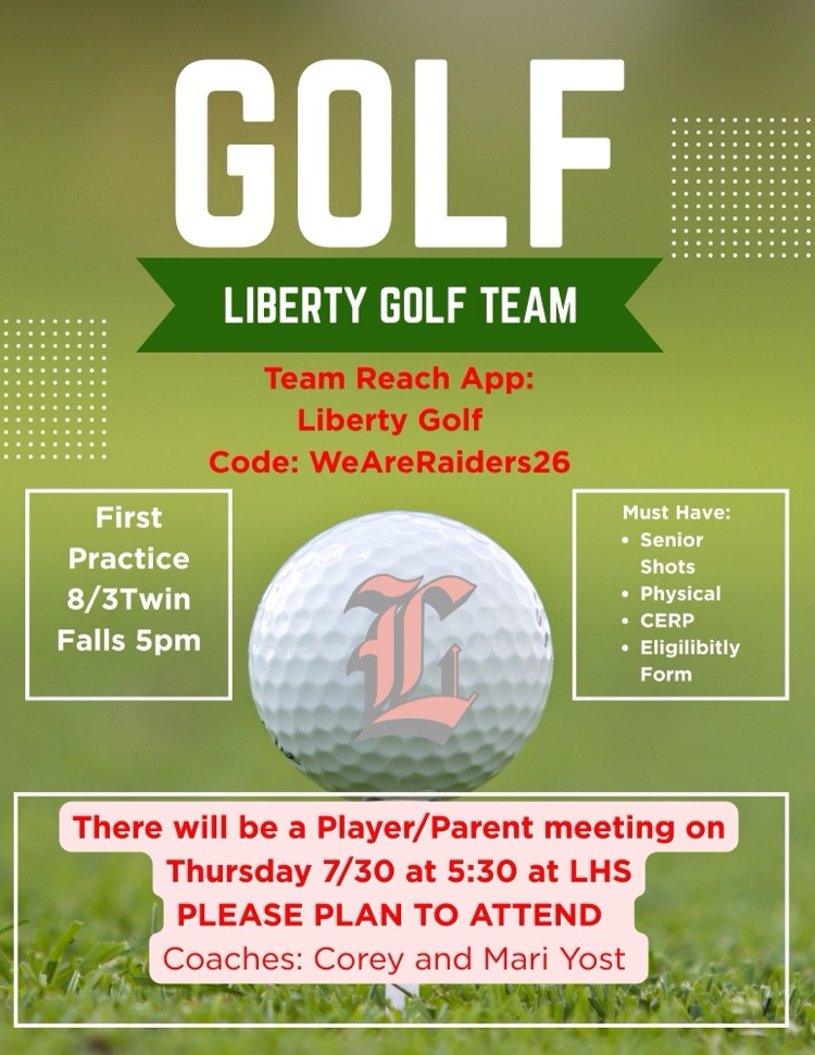 golf parent meeting on July 30