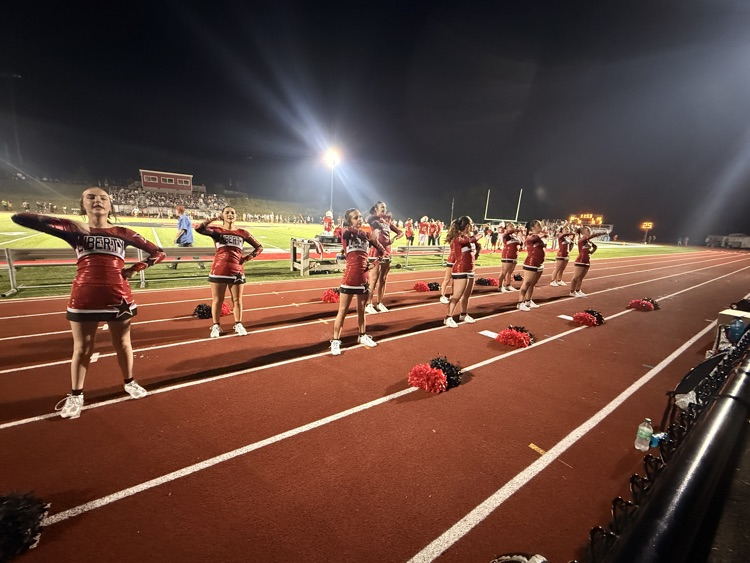 cheerleaders on track 