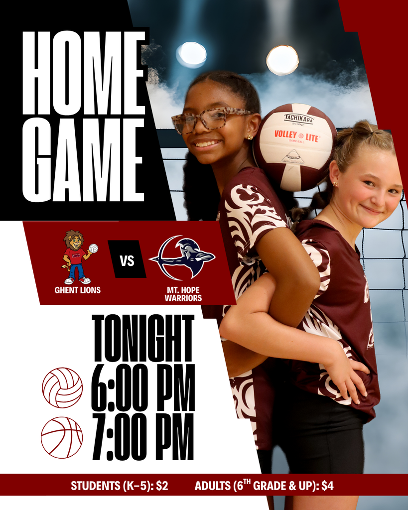 Nya and Brielle stand together, holding a volleyball. They are smiling and wearing sports jerseys.