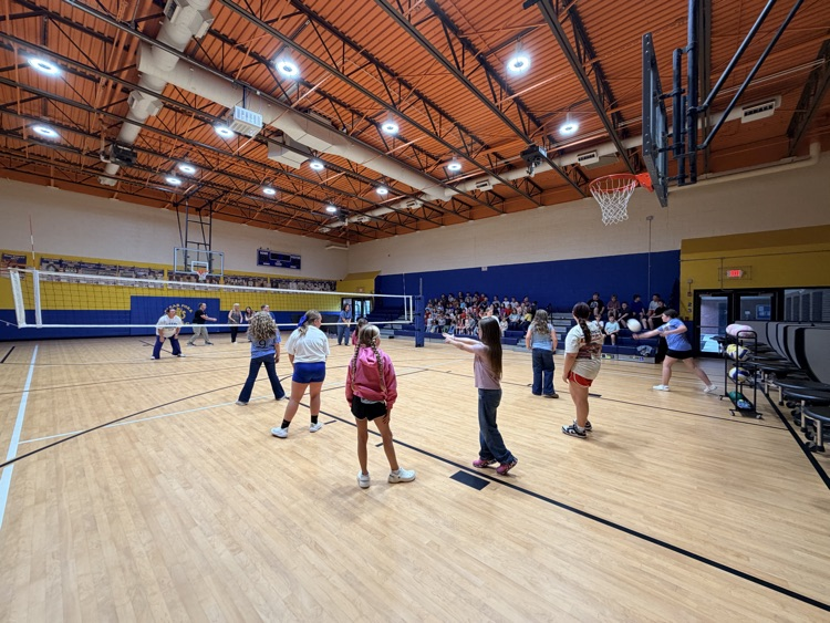 volleyball game against staff