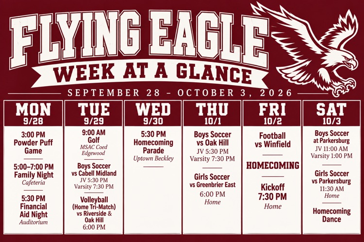 Flying Eagle Week at a Glance