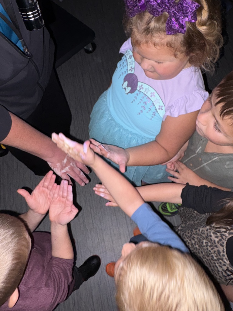 Students seeing how gems are spread from one person to another. 