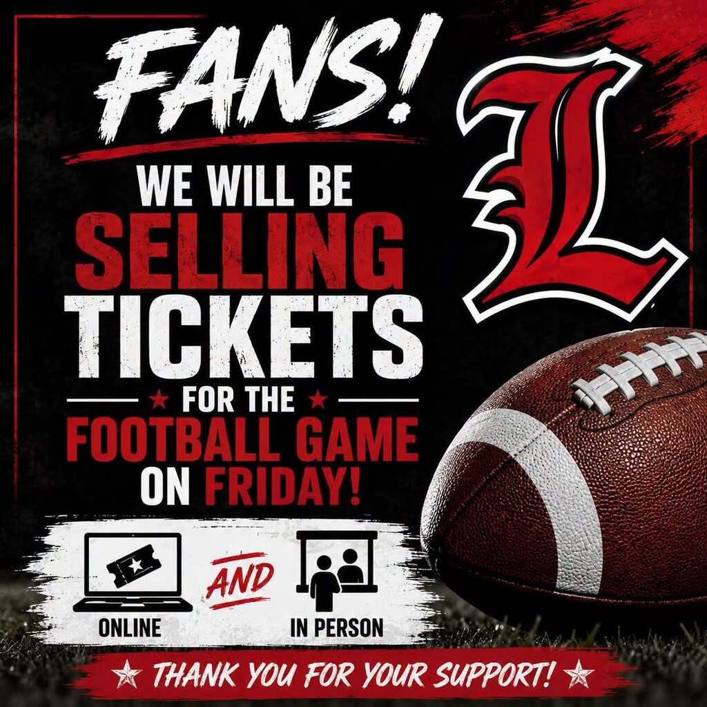 A graphic shows football, a person icon, and computer icon with text about selling tickets for a game.