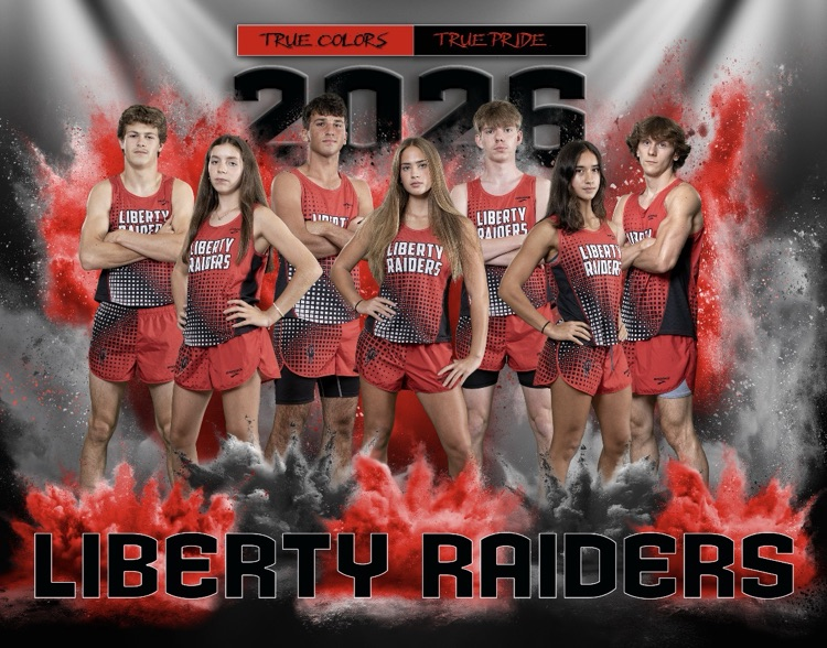 Nine athletes wearing red and black uniforms stand with arms crossed against a red and black background.
