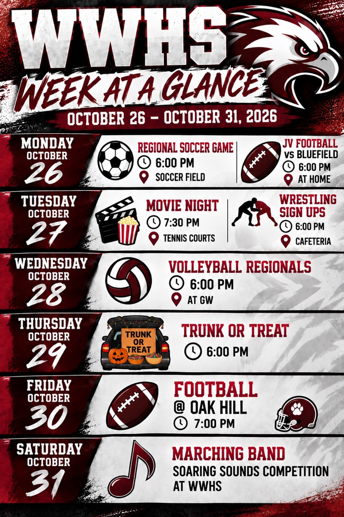 Flying Eagles Week at a Glance 