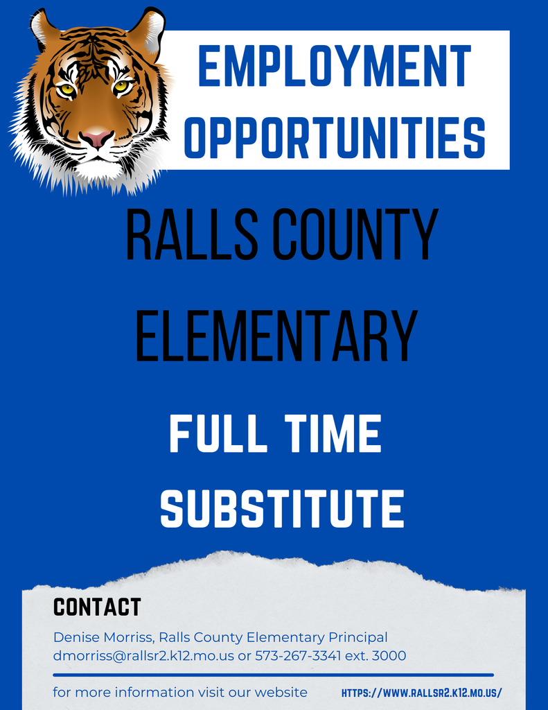 Full Time Substitute Opening at Ralls County Elementary