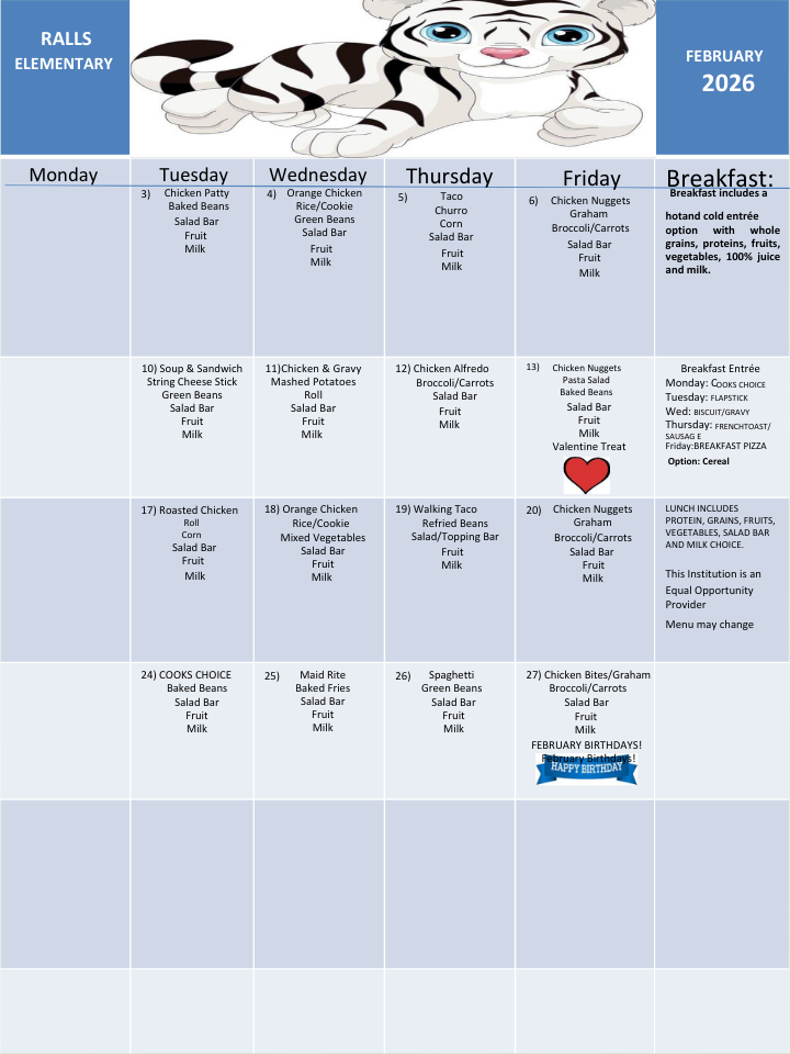February Menu