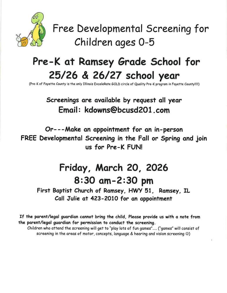 Pre K Screening Dates