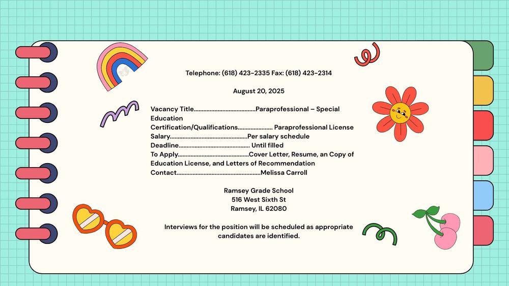 Paraprofessional Position Open