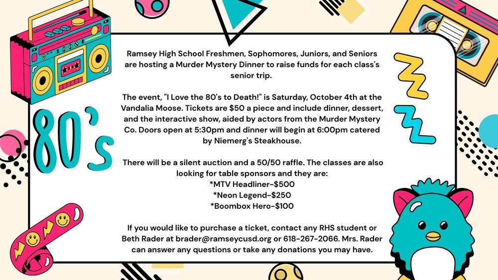 80's Murder Mystery Dinner