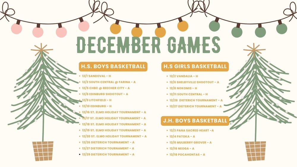Dec Sports Schedule