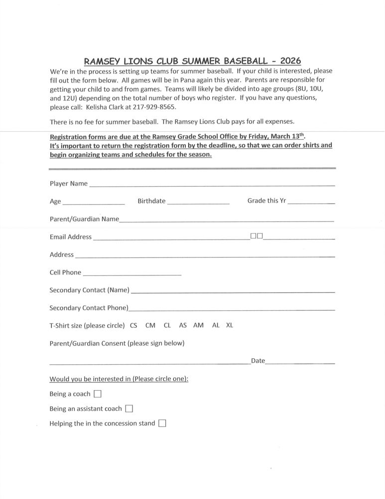 Summer Baseball 2026