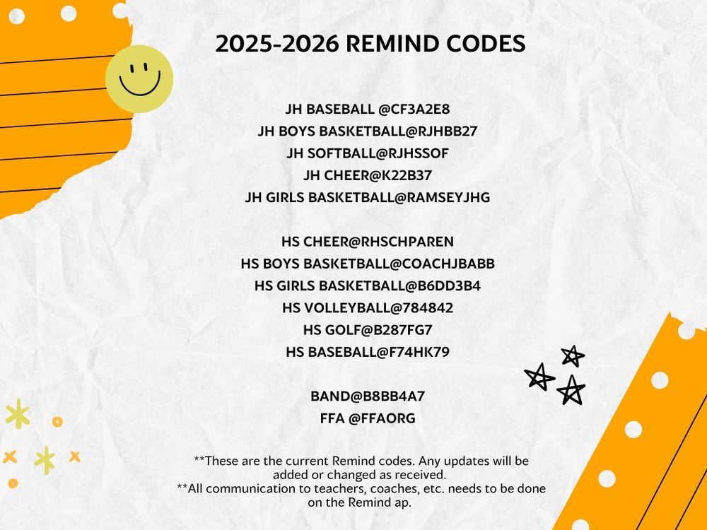Remind Codes