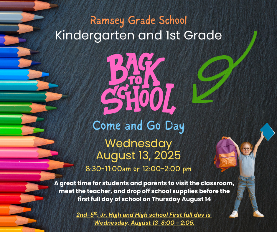 Come and Go Day K-1st Aug. 13