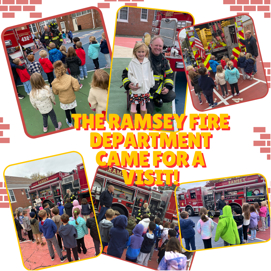 students and firefighters