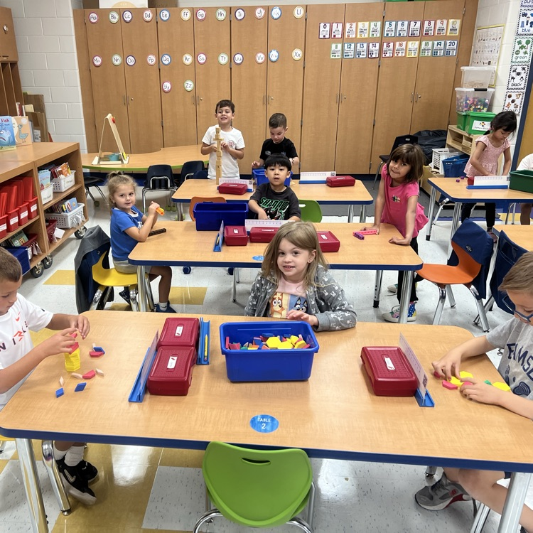 Kindergarteners at Tisdale are exploring math through manipulatives and hands on learning!