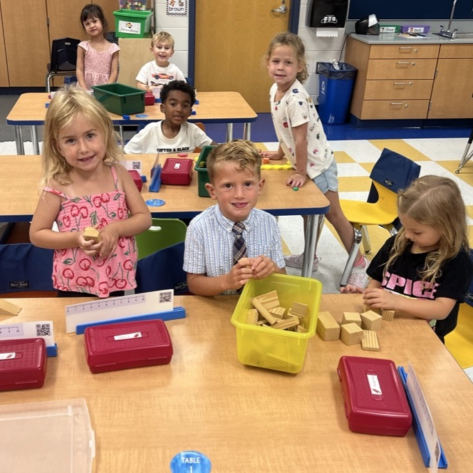 Kindergarteners at Tisdale are exploring math through manipulatives and hands on learning!