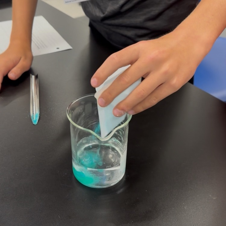 Experimenting in science class!