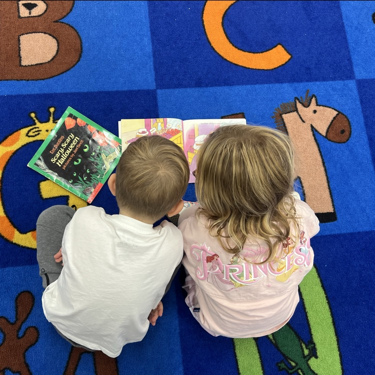 Reading is better together! 📚 Kindergarten students at Tisdale are learning how to partner read and building their collaboration skills