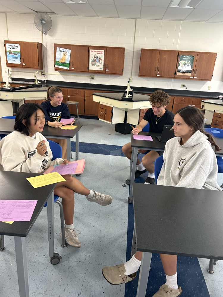 AP Research students give peer feedback