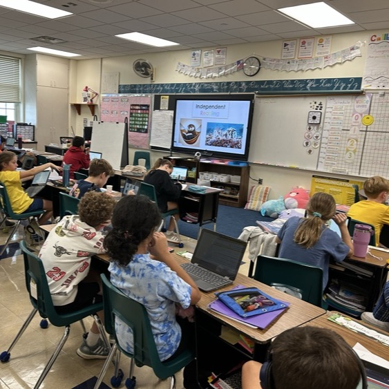 5Jo is exploring their Historical Fiction novels through audiobooks while we examine how characters' actions help reveal the theme.