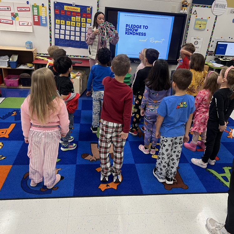 Spreading kindness one signature at a time! π Ms. Collado reminds our Tisdale students that kindness starts with us and had our kindergarten students in KP sign the Kindness Pledge to continue to promote positivity and build strong friendships!