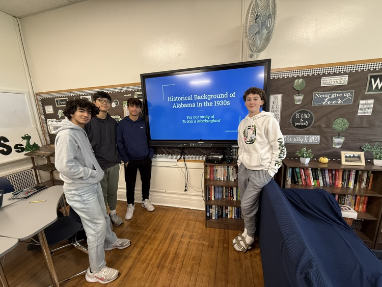 Students giving presentations