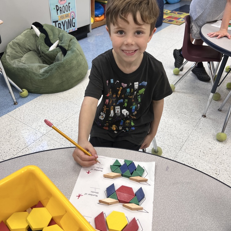 First graders are having fun composing and decomposing shapes!