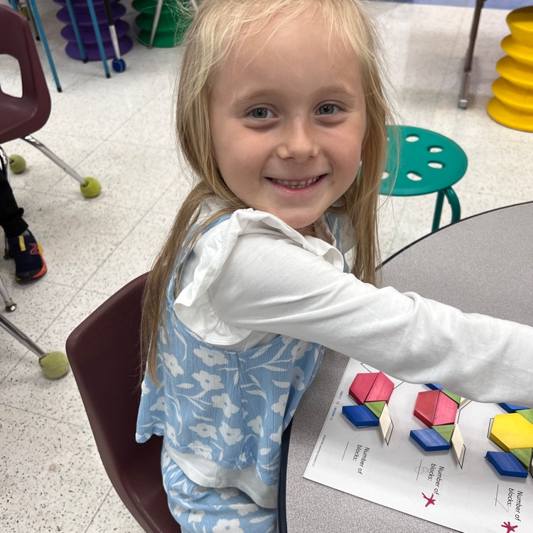 First graders are having fun composing and decomposing shapes!