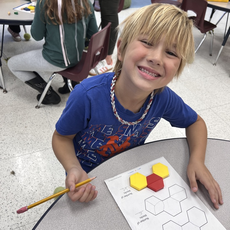 First graders are having fun composing and decomposing shapes!