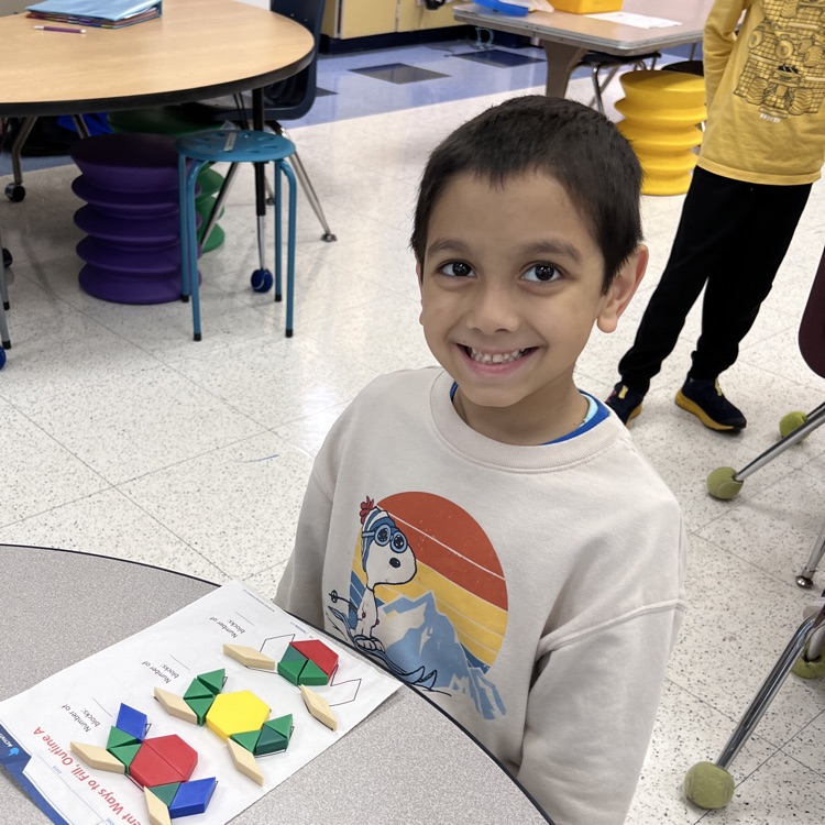 First graders are having fun composing and decomposing shapes!