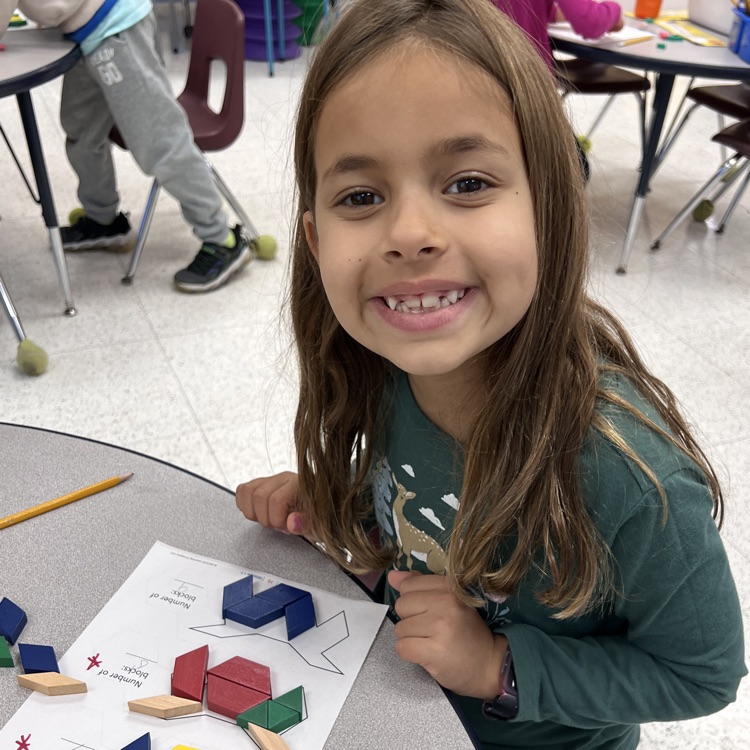 First graders are having fun composing and decomposing shapes!